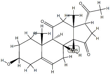 (17α)-3β,14β-Dihydroxypregn-5-ene-11,15,20-trione 结构式