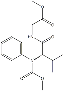 (S)-METHYL 2-(2-(((BENZYLOXY)CARBONYL)AMINO)-3-METHYLBUTANAMIDO)ACETATE 结构式