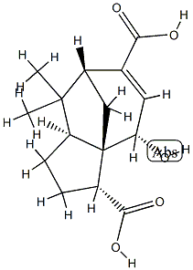 (3R)-2,3,4,7,8,8aβ-Hexahydro-4β-hydroxy-8,8-dimethyl-1H-3aα,7α-methanoazulene-3β,6-dicarboxylic acid 结构式