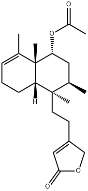 4-[2-[(1R)-4β-Acetoxy-1,2,3,4,4a,7,8,8aα-octahydro-1,2α,4aα,5-tetramethylnaphthalen-1α-yl]ethyl]furan-2(5H)-one 结构式
