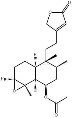 4-[2-[(1aS,3aα)-7β-Acetoxydecahydro-4,5α,7aα,7bα-tetramethylnaphth[1,2-b]oxiren-4α-yl]ethyl]furan-2(5H)-one 结构式