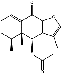 (4S)-4β-Acetoxy-4a,5,6,7-tetrahydro-3,4aβ,5β-trimethylnaphtho[2,3-b]furan-9(4H)-one 结构式