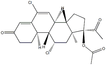 6,11β-Dichloro-17-hydroxy-19-norpregna-4,6-diene-3,20-dione acetate 结构式
