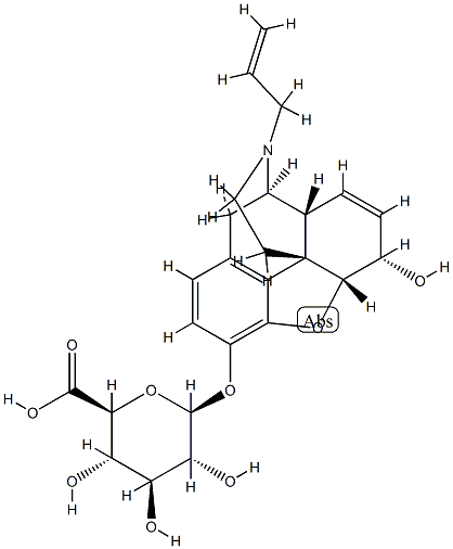 7,8-Didehydro-4,5α-epoxy-6α-hydroxy-17-(2-propenyl)morphinan-3-yl β-D-glucopyranosiduronic acid 结构式