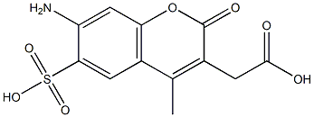 7-氨基-4-甲基-6-磺酸基香豆素-3-乙酸 结构式