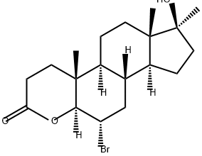 6α-Bromo-17β-hydroxy-17α-methyl-4-oxa-5α-androstan-3-one 结构式