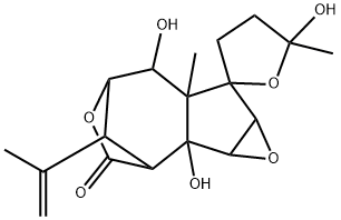 (-)-4,5,1'a,1'b,5',6',6'a,7'a-Octahydro-1'b,5,6'-trihydroxy-5,6'a-dimethyl-8'-(1-methylethenyl)spiro[furan-2(3H),7'-[2,5]methano[7H]oxireno[3,4]cyclopent[1,2-d]oxepin]-3'(2'H)-one 结构式