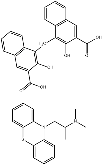 4,4'-methylenebis[3-hydroxy-2-naphthoic] acid, compound with 10-[2-(dimethylamino)propyl]phenothiazine  结构式