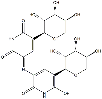 3-[(1,6-Dihydro-2-hydroxy-6-oxo-5-β-D-ribopyranosylpyridin-3-yl)imino]-5-β-D-ribopyranosyl-2,6(1H,3H)-pyridinedione 结构式