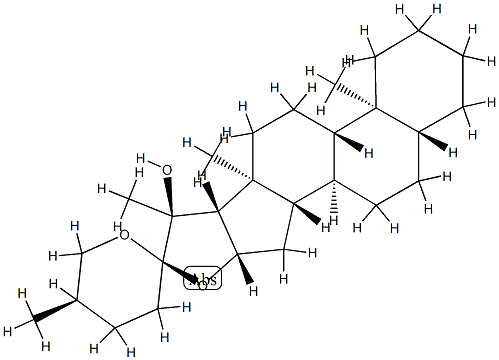 (20S,25R)-5α-Spirostan-20-ol 结构式