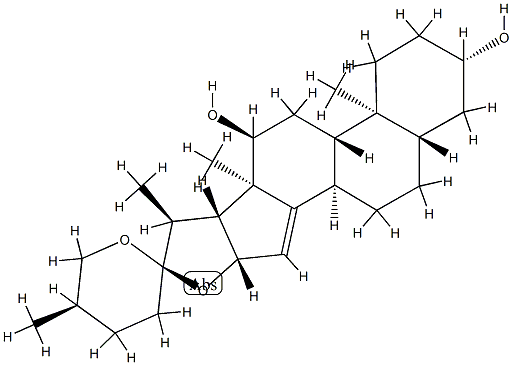 (25R)-5α-Spirost-14-ene-3β,12α-diol 结构式