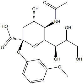 5-N-acetyl-2-O-(3-methoxyphenyl)-alpha-D-neuraminic acid 结构式