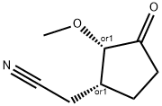 Cyclopentaneacetonitrile, 2-methoxy-3-oxo-, (1R,2S)-rel- (9CI) 结构式