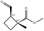 Cyclobutanecarboxylic acid, 2-formyl-1-methyl-, methyl ester, (1R,2R)-rel- (9CI) 结构式
