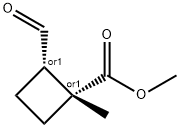 Cyclobutanecarboxylic acid, 2-formyl-1-methyl-, methyl ester, (1R,2S)-rel- (9CI) 结构式