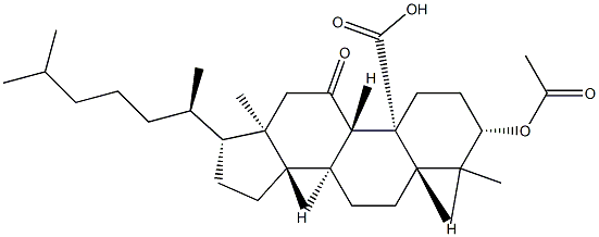 3β-Acetyloxy-11-oxo-5α-lanostan-19-oic acid 结构式