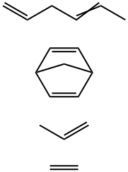二环[2.2.1]-2,5-庚二烯与乙烯、1,4-己二烯和1-丙烯的聚合物 结构式