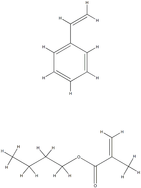 2-甲基-2-丙烯酸丁酯与苯乙烯的聚合物 结构式
