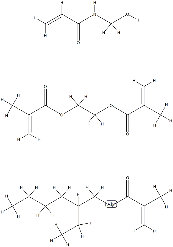 2-Propenoic acid, 2-methyl-, 1,2-ethanediyl ester, polymer with 2-ethylhexyl 2-methyl-2-propenoate and N-(hydroxymethyl)-2-propenamide 结构式