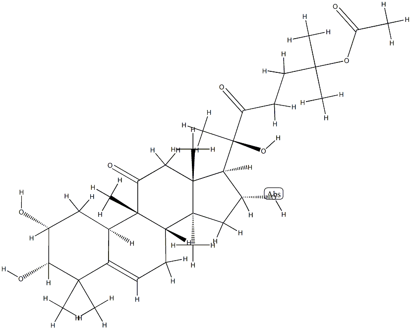 (10α)-25-(Acetyloxy)-2α,3α,16α,20-tetrahydroxy-9β-methyl-19-norlanost-5-ene-11,22-dione 结构式