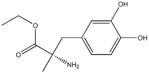 3,4-Dihydroxy-α-methyl-L-phenylalanine ethyl ester 结构式