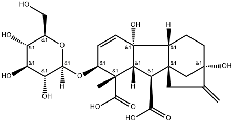 2β-(β-D-Glucopyranosyloxy)-4aα,7-dihydroxy-1-methyl-8-methylenegibb-3-ene-1α,10β-dicarboxylic acid 结构式