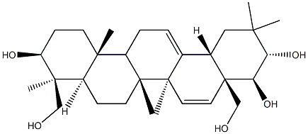 (4S)-Oleana-12,15-diene-3β,21α,22β,24,28-pentol 结构式