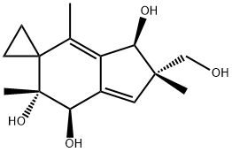 (2'S)-2',3',6',7'-Tetrahydro-2'β-(hydroxymethyl)-2',4',6'-trimethylspiro[cyclopropane-1,5'-[5H]indene]-3'α,6'β,7'α-triol 结构式