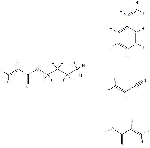 2-丙烯酸、2-丙烯酸丁酯、乙烯基苯和2-丙烯腈的聚合物 结构式