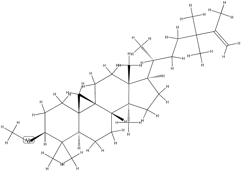 3β-Methoxy-24,24-dimethyl-9β,19-cyclo-5α-lanost-25-ene 结构式