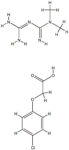 (p-chlorophenoxy)acetic acid, compound with 1,1-dimethylbiguanide (1:1) 结构式