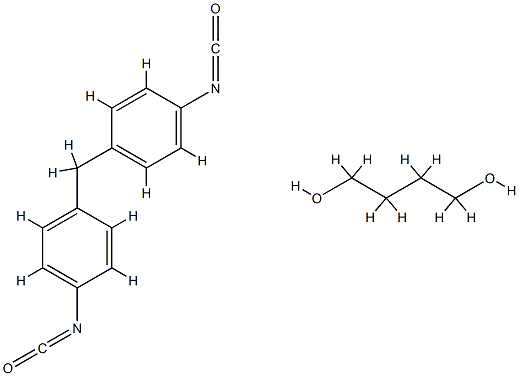 1,4-丁二醇与1,1'-亚甲基双(4-异氰酸根合苯)的聚合物 结构式