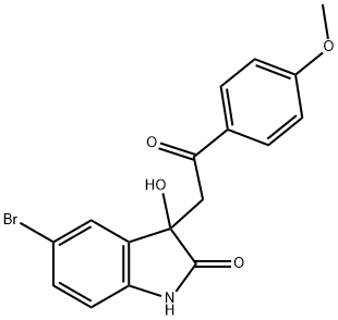 5-溴-3-羟基-3-(2-(4-甲氧基苯基)-2-氧乙基)吲哚炔-2-酮 结构式