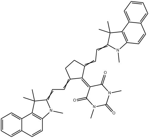 2,4,6(1H,3H,5H)-5-[2,5-双[2-(1,3-二氢-1,1,3-三甲基-2H-苯并[E]吲哚-2-亚基)乙亚基]环戊亚基]-1,3-二甲基嘧啶三酮 结构式