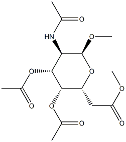 2-乙酰氨基-3,4,6-三-O-乙酰基-2-脱氧-Α-D-吡喃葡萄糖苷甲基 结构式