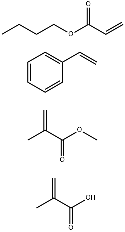 2-甲基-2-丙烯酸与2-丙烯酸丁酯、乙烯苯和2-甲基-2-丙烯酸甲酯的聚合物 结构式