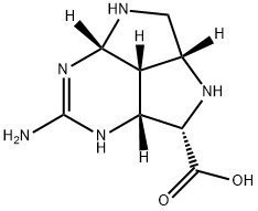 (2aR,4aβ,7aβ,7bβ)-Decahydro-6-imino-1,3,5,7-tetraaza-1H-cyclopent[cd]indene-4α-carboxylic acid 结构式