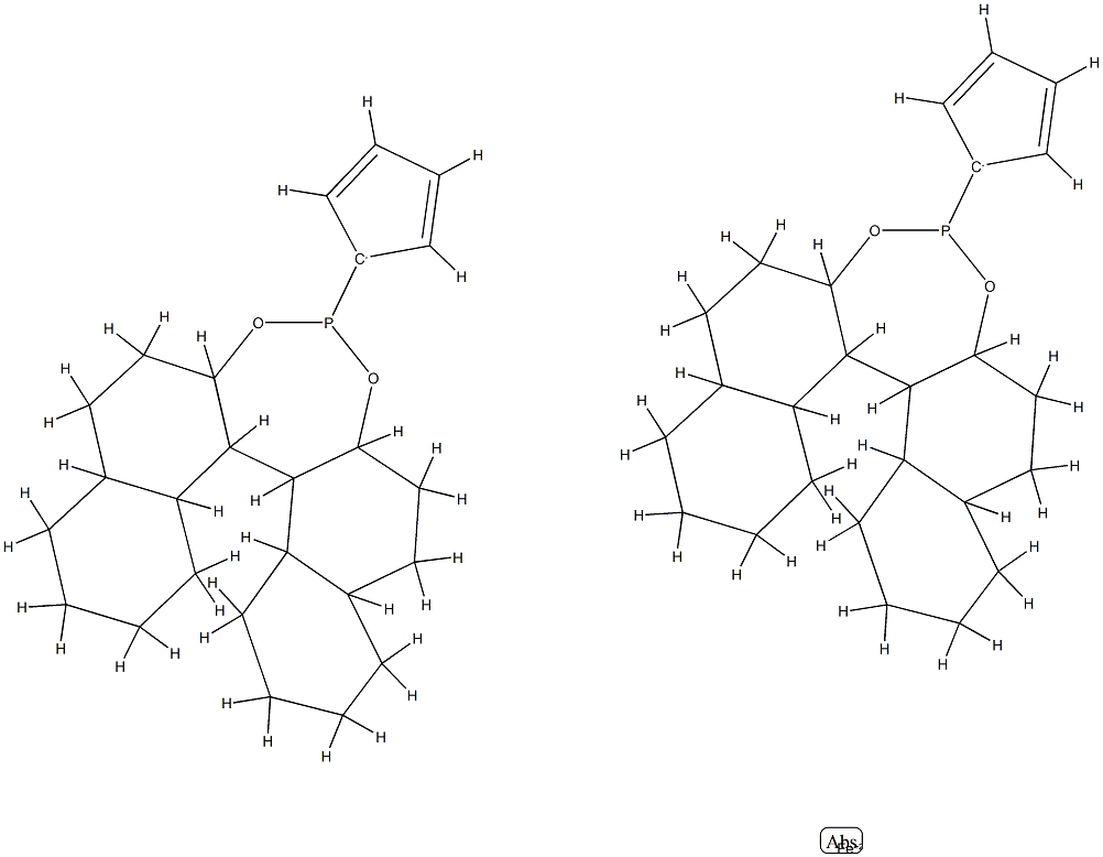 1,1′-双[(11BS)-二萘并[2,1-D:1′, 2′-F][1,3,2]二噁磷杂庚英-4-基]二茂铁 结构式