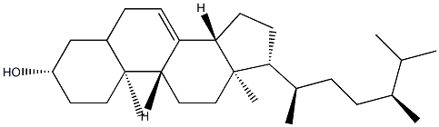 (24S)-24-Methylcholest-7-en-3β-ol 结构式