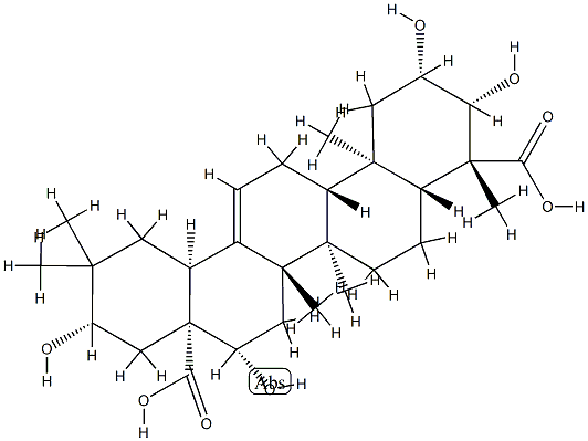 (4R)-2β,3β,16β,21β-Tetrahydroxyolean-12-ene-24,28-dioic acid 结构式