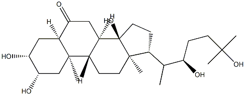 (22R)-2β,3β,14,22,25-Pentahydroxy-5β-cholestane-6-one 结构式