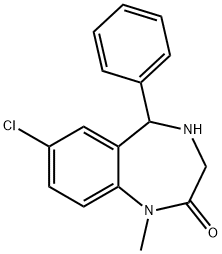7-氯-1-甲基-5-苯基-4,5-二氢-1H-苯并[E][1,4]重氮基庚英-2(3H)-酮 结构式