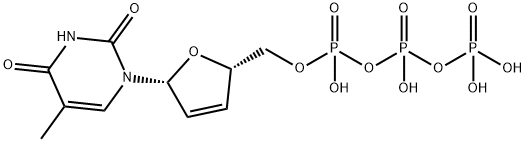 2',3'-dideoxy-2',3'-dehydrothymidine 5'-triphosphate 结构式