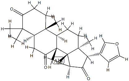 (13α,17α)-14β,15β:21,23-Diepoxy-4,4,8-trimethyl-24-nor-5α-chola-20,22-diene-3,7,16-trione 结构式