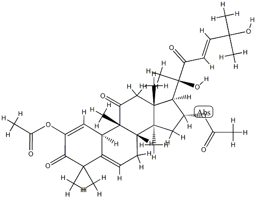 (10α,23E)-2,16α-Diacetoxy-20,25-dihydroxy-9β-methyl-19-norlanosta-1,5,23-triene-3,11,22-trione 结构式