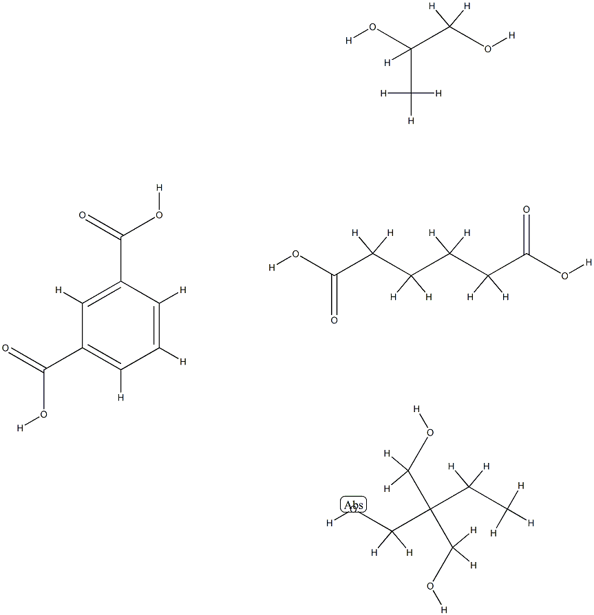 1,3-苯二羧酸与2-乙基-2-(羟甲基)-1,3-丙二醇、己二酸和1,2-丙二醇的聚合物 结构式