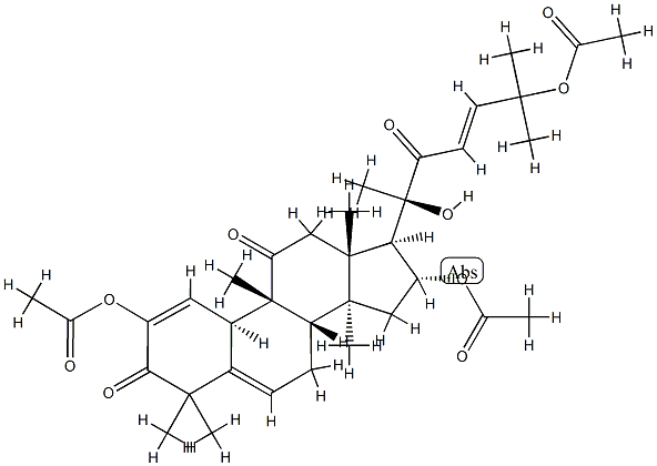(10α,23E)-2,16α,25-Triacetoxy-20-hydroxy-9β-methyl-19-norlanosta-1,5,23-triene-3,11,22-trione 结构式