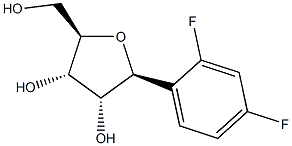 (1S)-1,4-Anhydro-1-C-(2,4-difluorophenyl)-D-ribitol 结构式