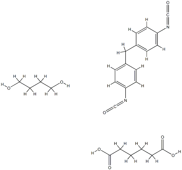 己二酸与1,4-丁二醇和1,1'-亚甲基双[4-异氰酸根合苯]的聚合物 结构式