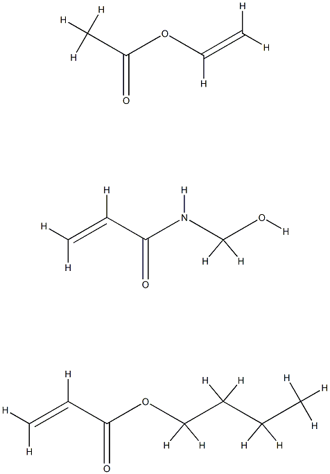 2-丙烯酸丁酯与乙酸乙烯酯和N-(羟甲基)-2-丙烯酰胺的聚合物 结构式